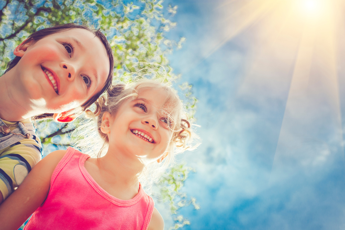 Happy children in summer