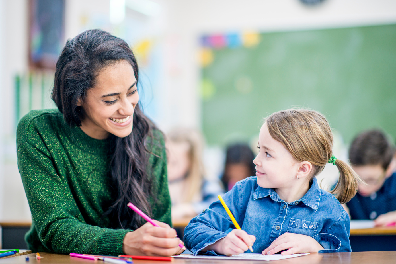 Teacher and kid