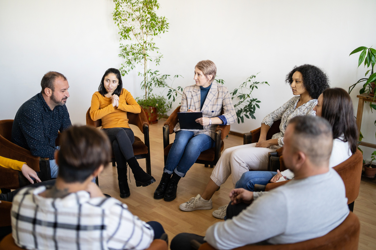 A support group meeting